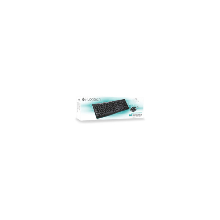 Logitech MK270 Combo - Clavier UK QWERTY + souris sans fil 2.4 GHz, no