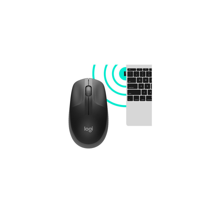 Logitech M190 Souris sans fil - design ergonomique, 2,4 GHz, charbon
