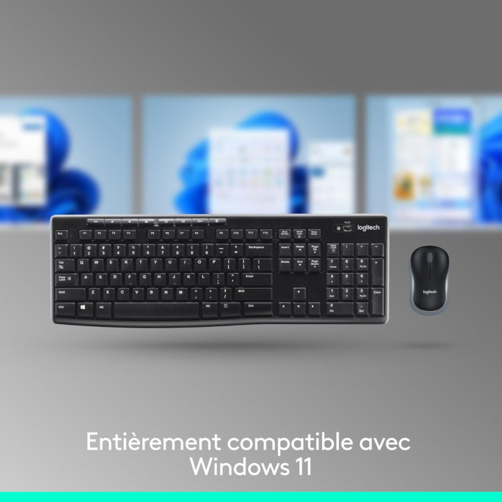 Logitech Wireless Combo MK270 - Clavier AZERTY FR, souris optique 2,4 