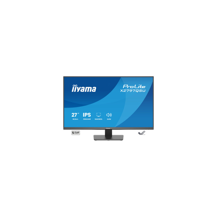 Iiyama ProLite X2797QSU - Écran IPS QHD 27" cadre fin, 350 cd/m², HD