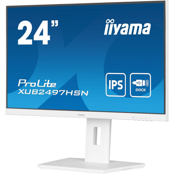 iiyama ProLite XUB2497HSN-W2 - Écran IPS 24" Full HD, USB-C 65W, blan