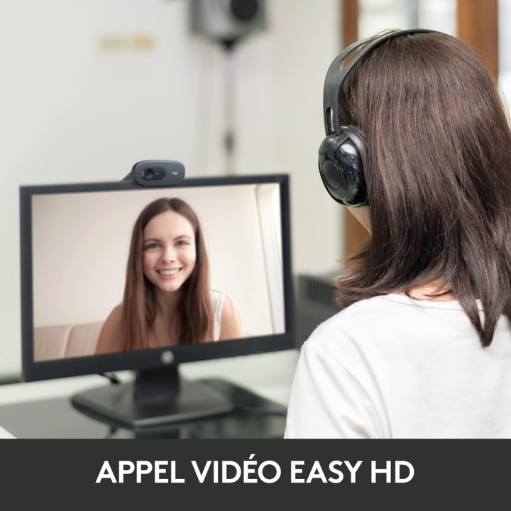 Logitech Webcam C270 - HD 720p, USB 2.0, micro intégré