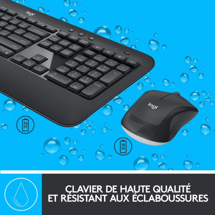Logitech MK540 Advanced - Clavier AZERTY et souris sans fil RF USB