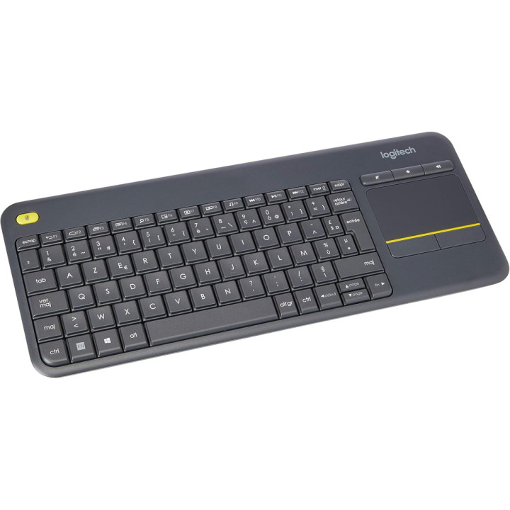 Logitech K400 Plus - Clavier AZERTY sans fil avec pavé tactile noir
