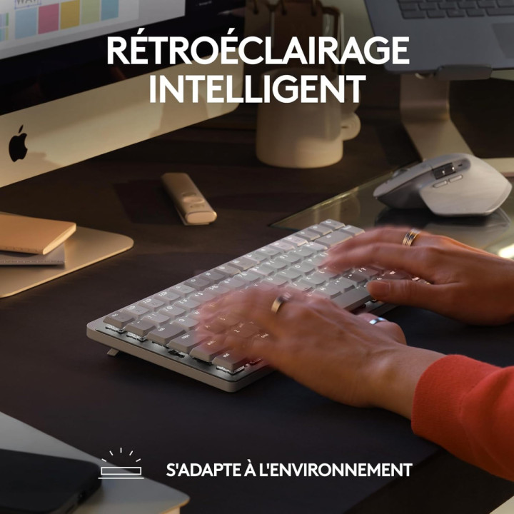Logitech MX Mechanical Mini - Clavier mécanique AZERTY Mac, rétroéc