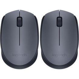 Logitech M170 - Souris sans fil 2.4 GHz, gris, roulette avec frein