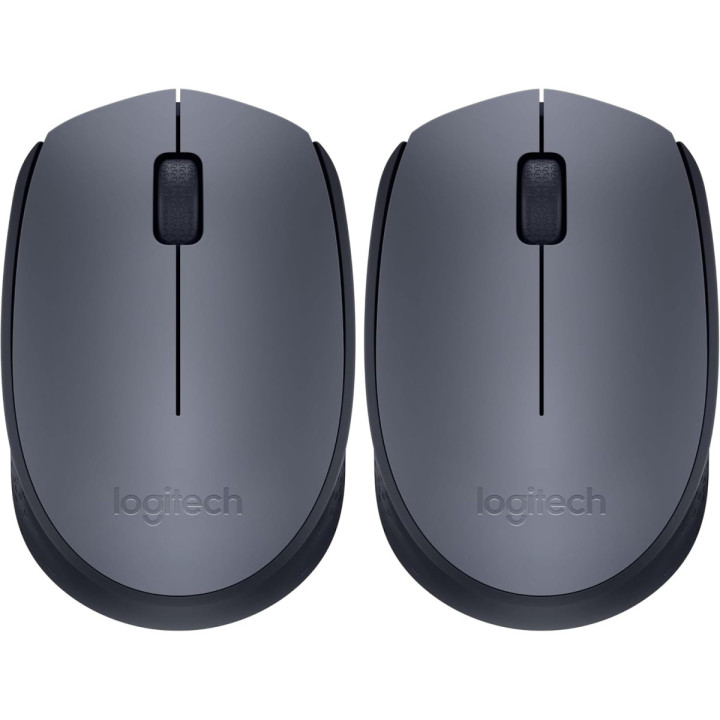 Logitech M170 - Souris sans fil 2.4 GHz, gris, roulette avec frein