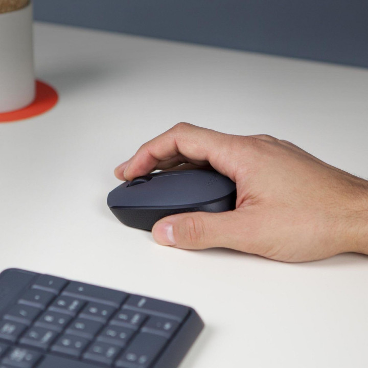 Logitech M170 - Souris sans fil 2.4 GHz, gris, roulette avec frein