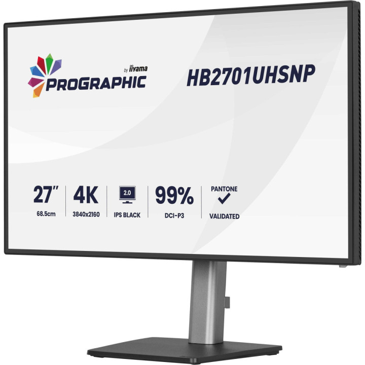 iiyama Pro Graphics HB2701 - Écran 27" 4K UHD IPS Black 2.0, USB-C do