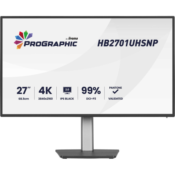 iiyama Pro Graphics HB2701 - Écran 27" 4K UHD IPS Black 2.0, USB-C do