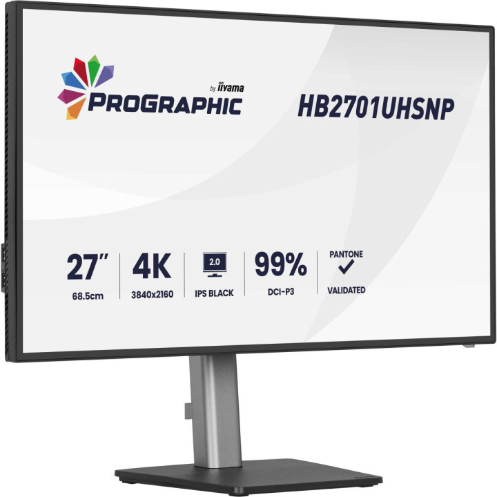 iiyama Pro Graphics HB2701 - Écran 27" 4K UHD IPS Black 2.0, USB-C do