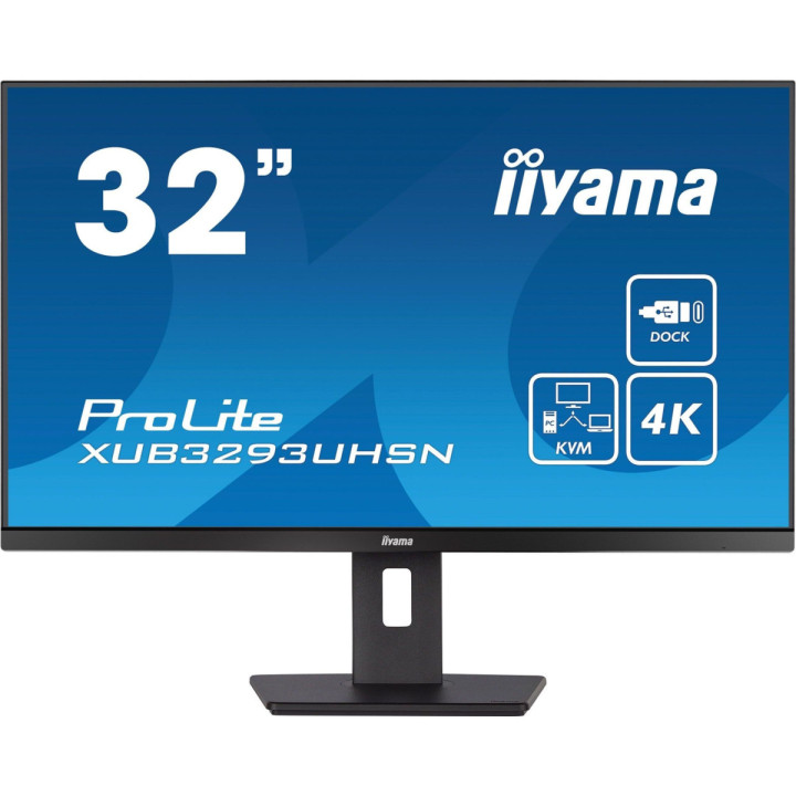 Iiyama ProLite XUB3293UHSN-B5 - Écran 32" 4K IPS, USB-C Dock 65W, KVM