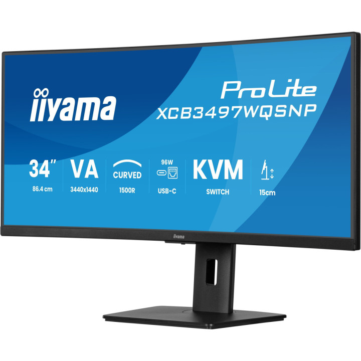 Iiyama ProLite XCB3497WQSNP-B1 - écran 34" UWQHD VA 120Hz, USB-C 95W,