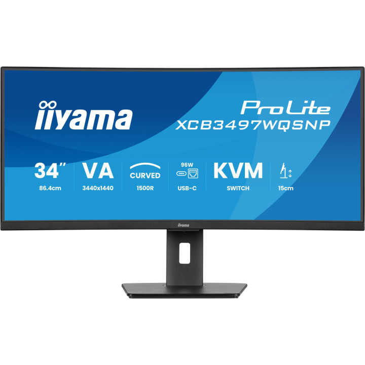 Iiyama ProLite XCB3497WQSNP-B1 - écran 34" UWQHD VA 120Hz, USB-C 95W,