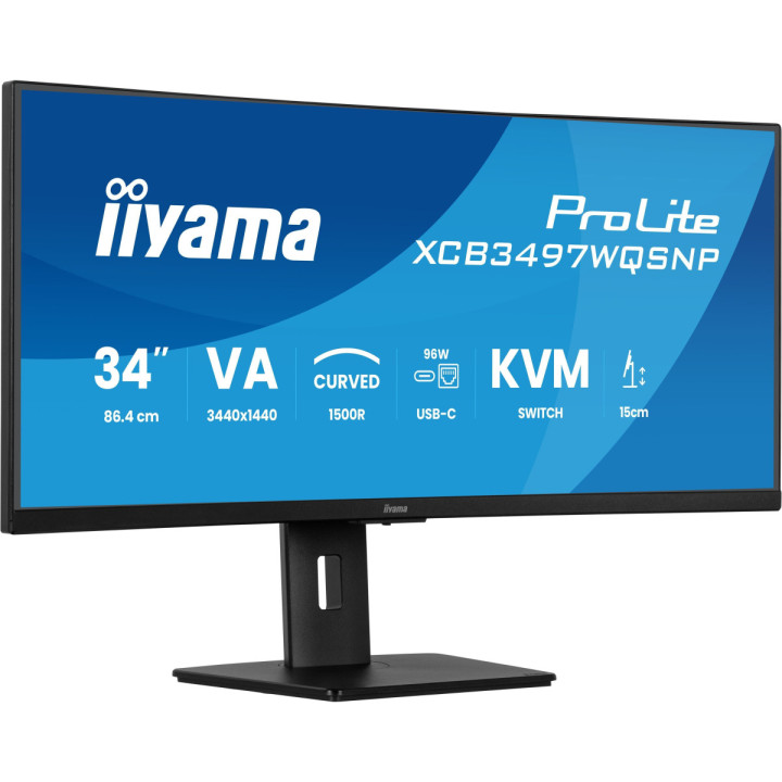 Iiyama ProLite XCB3497WQSNP-B1 - écran 34" UWQHD VA 120Hz, USB-C 95W,