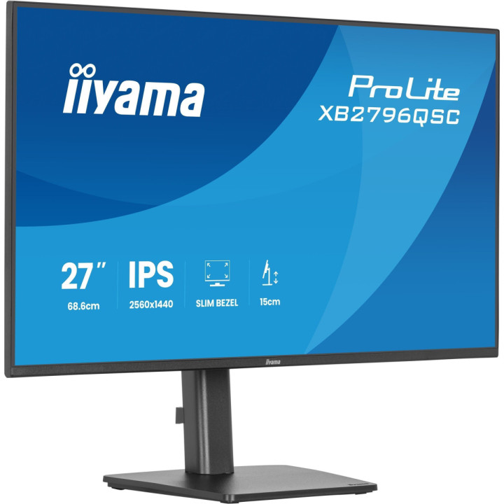 iiyama ProLite XB2796QSC-B1 - Écran IPS 27" QHD, USB-C 65W, ergonomiq