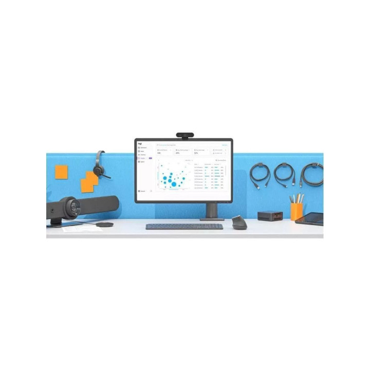 Logitech Rally Bar - Caméra 4K UHD 30fps, zoom 3x, micro intégré